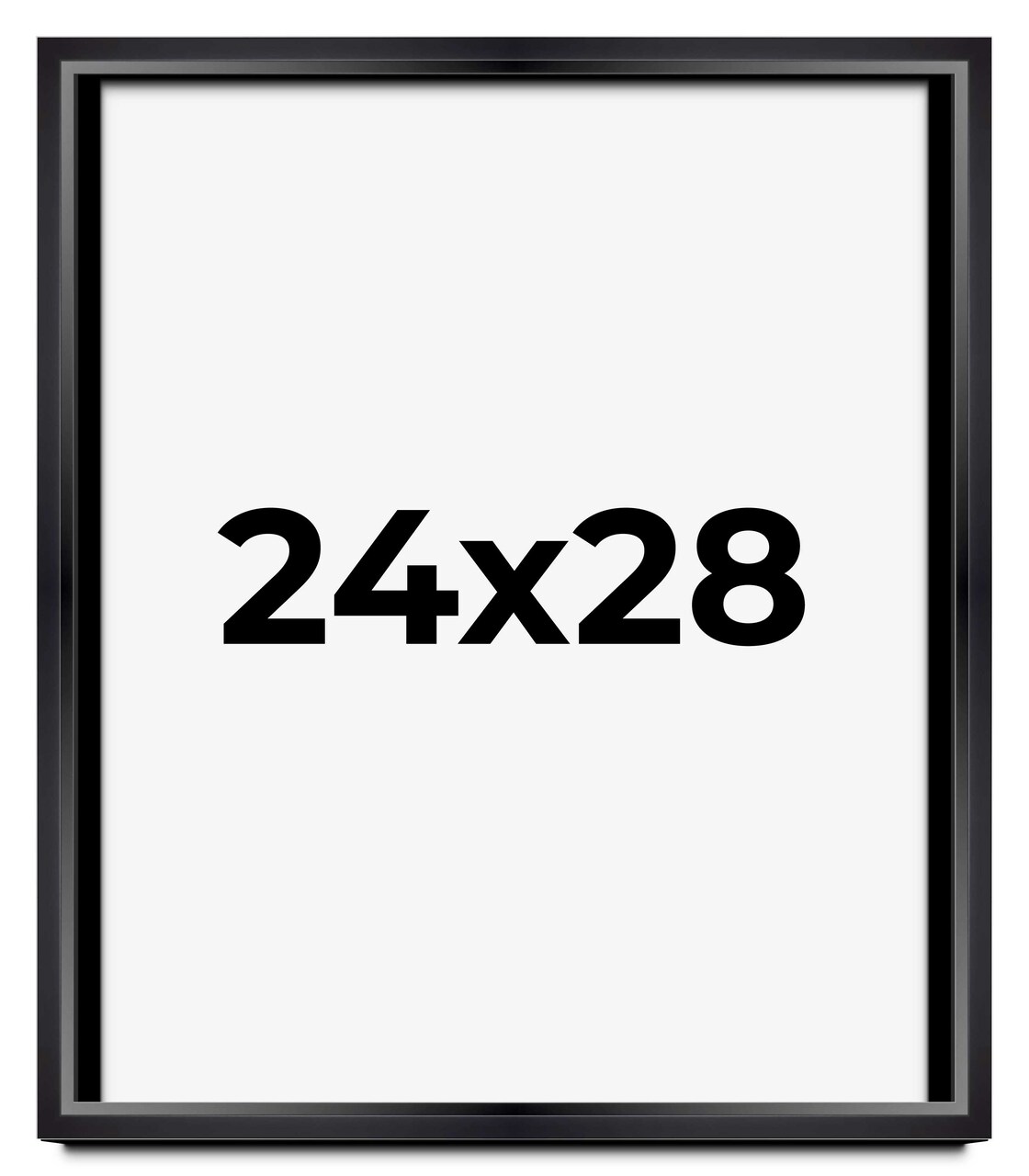 24x28 Modern Shadow Box 1.5" Depth Black Picture Frame - UV Acrylic, Backing, Hanging Hardware